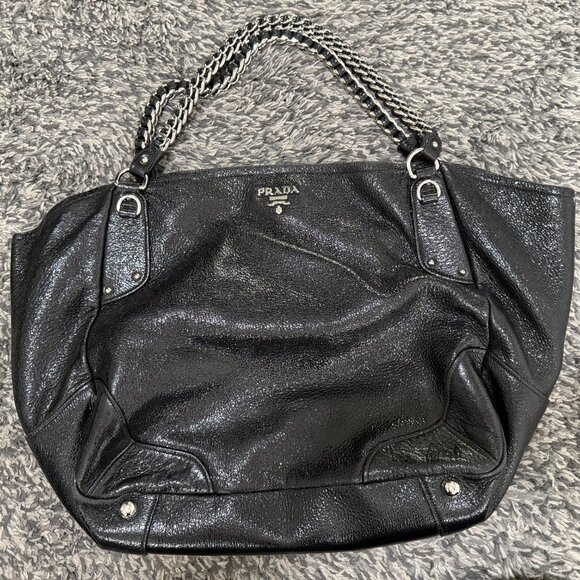 Prada Cervo Lux Chain Large Leather Tote - Picture 2 of 16